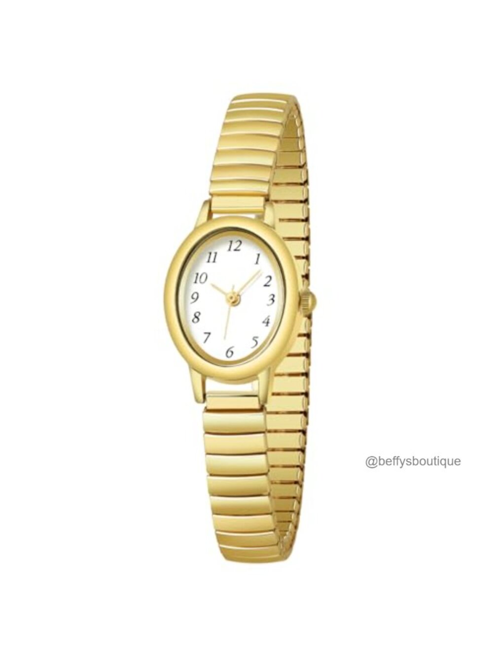 Gold Watches for Women Waterproof Easy Reader Analog Oval Watch Alloy Steel